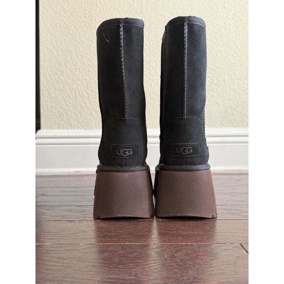 UGG Classic New Heights Short Boot Women’s Black Size 7 - Picture 5 of 10